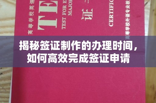 新余揭秘签证制作的办理时间，如何高效完成签证申请