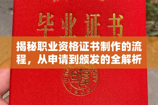 新余揭秘职业资格证书制作的流程，从申请到颁发的全解析